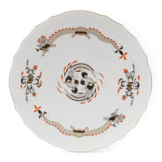 Tortenplatte rund, Reicher Drache, schwarz, rot- und goldschattiert, Goldrand, ø 32 cm