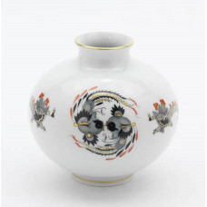 Vase, Reicher Drache, schwarz, rot- und goldschattiert, Goldrand, H 10,5 cm