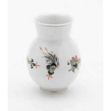 Vase, Reicher Drache,schwarz,rot-u.goldschattiert,Goldfaden bzw.Goldreifen, H 10,5 cm