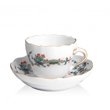 Kaffeetasse m.U., Reicher Drache, grün, rot- und goldschattiert, Goldrand, V 0,20 l