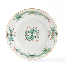 Teller m.H., Reicher Drache, grün, rot- und goldschattiert, Goldrand, ø 25 cm
