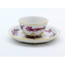 Tasse, Drachenmuster, reich, alte Ausführung, lila, goldschattiert, Goldrand