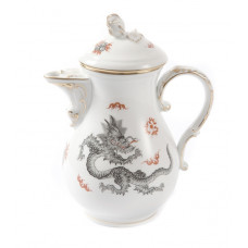 Mokkakanne, Ming-Drache, reich, schwarz, ohne Kante, Goldrand, V 0,45 l