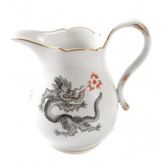 Milchkännchen, Ming-Drache, reich, schwarz, ohne Kante, Goldrand, V 0,12 l