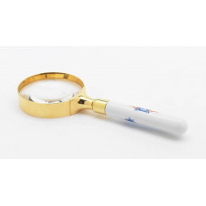 Lupe, Ming-Drache, reich, hellblau, ohne Kante, weißer Rand, L 17,5 cm