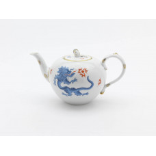 Teekanne, Ming-Drache, reich, hellblau, ohne Kante, Goldrand, V 1,25 l