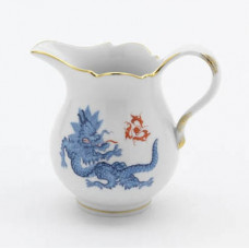 Milchkännchen, Ming-Drache, reich, hellblau, ohne Kante, Goldrand, V 0,15 l