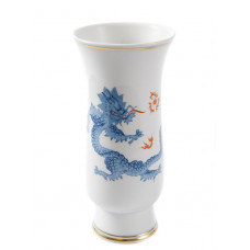 Vase, Ming-Drache, reich, hellblau, ohne Kante, Goldfaden bzw. Goldreifen, H 17 cm