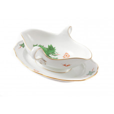 Sauciere, Ming-Drache, reich, gr&uuml;n, ohne Kante, Goldrand, V 0,25 l