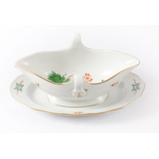 Sauciere, Ming-Drache, reich, gr&uuml;n, ohne Kante, Goldrand, V 0,40 l