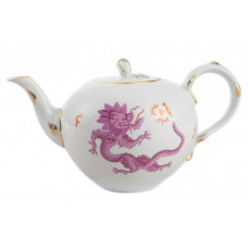 Teekanne, Ming-Drache, reich, purpur, ohne Kante, Goldrand, V 1,25 l