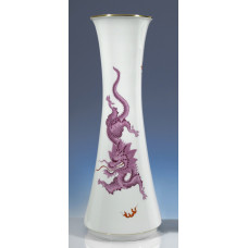 Vase, Ming-Drache, reich, purpur, ohne Kante, Goldrand, H 58 cm