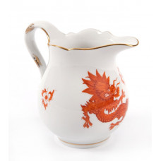 Milchkännchen, Ming-Drache, reich, rot, ohne Kante, Goldrand, V 0,12 l