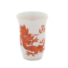Becher, Ming-Drache, reich, rot, ohne Kante, Goldrand, V 0,02 l
