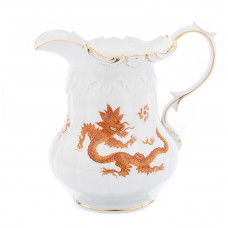 Milchkrug, Ming-Drache, reich, rot, ohne Kante, Goldrand, 0,5 l