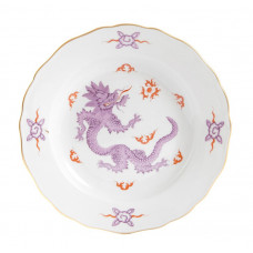Teller, Ming-Drache, reich, lila, ohne Kante, Goldrand, ø 20 cm