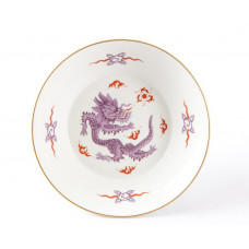 Untertasse zu 55830, Ming-Drache, reich, lila, ohne Kante, Goldrand