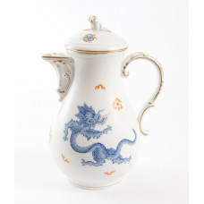 Kaffeekanne, Ming-Drache, reich, kobaltblau, ohne Kante, Goldrand, V 1,20 l