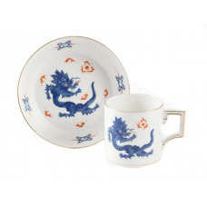 Espressotasse, Ming-Drache, reich, kobaltblau, ohne Kante, Goldrand, H 6,5 cm