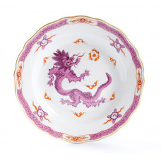 Teller, Ming-Drache, reich, purpur, mit Kante, Goldrand, ø 20 cm