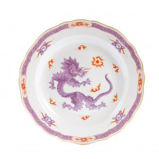 Teller, Ming-Drache, reich, lila, mit Kante, Goldrand, ø 22 cm