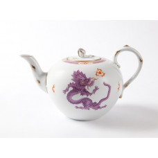 Teekanne, Ming-Drache, reich, lila, mit Kante, Goldrand, V 1,00 l