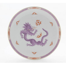 Wandschale, Ming-Drache, reich, lila, mit Kante, Goldrand,