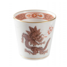 Becher, Ming-Drache, reich, braun, mit Kante, Goldrand, 0,02 l