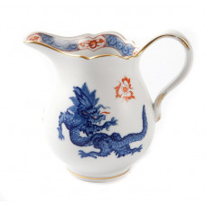Milchkännchen, Ming-Drache, reich, kobaltblau, mit Kante, Goldrand, V 0,15 l