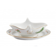 Sauciere, Ming-Drache, leicht, gr&uuml;n, ohne Kante, Goldrand, V 0,25 l