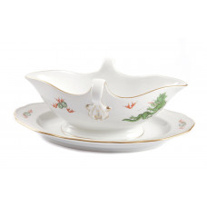 Sauciere, Ming-Drache, leicht, gr&uuml;n, ohne Kante, Goldrand, V 0,40 l