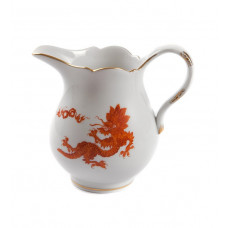 Milchkännchen, Ming-Drache, leicht, rot, ohne Kante, Goldrand, V 0,15 l