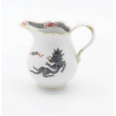 Milchkännchen, Ming-Drache, leicht, schwarz, mit Kante, Goldrand, V 0,15 l