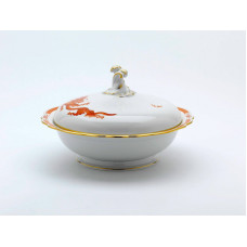 Sch&uuml;ssel m.D., Ming-Drache, leicht, rot, mit Kante, Goldrand, V 1,00 l