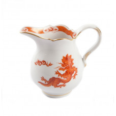Milchkännchen, Ming-Drache, leicht, rot, mit Kante, Goldrand, V 0,15 l