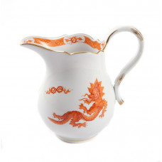 Milchkännchen, Ming-Drache, leicht, rot, mit Kante, Goldrand, V 0,25 l