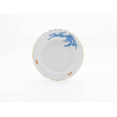 Teller, Ming-Drache Style, hellblau, Goldrand, ø 22 cm