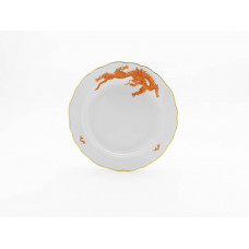 Teller, Ming-Drache Style, rot, Goldrand, ø 22 cm