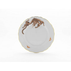 Speiseteller, Ming-Drache Style, braun, Goldrand, ø 28 cm