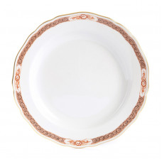 Teller, Ming-Drache Elemente, Kante, braun, Goldrand, ø 22 cm