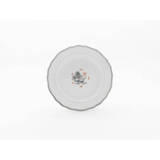 Teller, Mingdrachen ohne Kante, schwarz, Faden, schwarz und platin, ø 22 cm