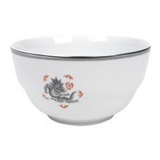 Sch&uuml;ssel,rund, Mingdrachen ohne Kante, schwarz, Faden, schwarz und platin, 16 cm