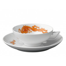Teetasse m.U., Ming-Drache,leicht,modifizierte Ausführung,rot,, V 0,11 l