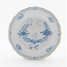 Teller, Indische Malerei 2 mit Kante, hellblau, Goldpunkte, Goldrand, ø 18 cm