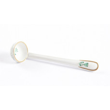 Senflöffel, Indische Malerei 2 mit Kante, grün, Goldpunkte, Goldrand, L 10 cm