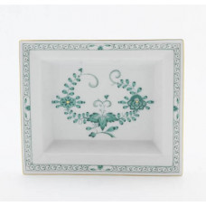 Vide-poche mittel, Indische Malerei 2 mit Kante, grün, Goldpunkte, Goldrand, 16 x 13,5 cm