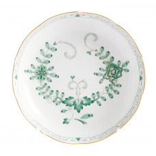 Sch&auml;lchen, Indische Malerei 2 mit Kante, gr&uuml;n, Goldpunkte, Goldrand, &oslash; 13,5 cm