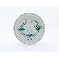 Wandschale, Indische Malerei 2 mit Kante, grün, Goldpunkte, Goldrand,