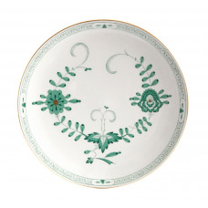 Wandschale, Indische Malerei 2 mit Kante, grün, Goldpunkte, Goldrand,