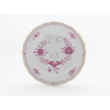 Speiseteller, Indische Malerei 2, mit Kante, purpur, Goldpunkte, Goldrand, ø 25 cm